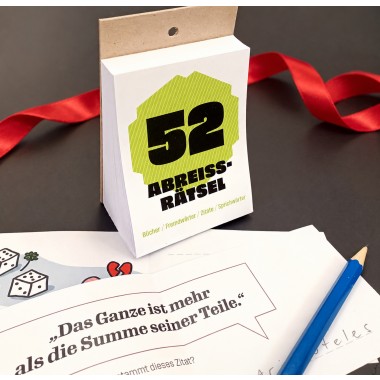 KNOBELBLOCK // Rätsel: Bücher, Fremdwörter, Zitate, Sprichwörter – 52 Rätsel, Abreißkalender