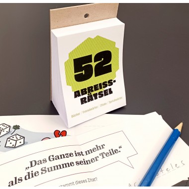 KNOBELBLOCK // Bücher, Fremdwörter, Zitate, Sprichwörter – 52 Rätsel, Abreißkalender