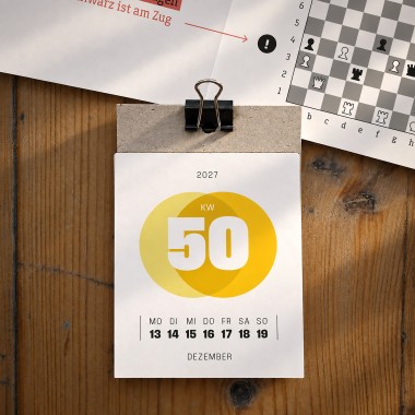Wochenkalender 2027 Schach – 52 Mattaufgaben zum Knobeln // sperlingb.design