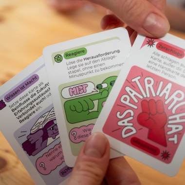 Spielköpfe Spiel "Mach den Mund auf gegen Sexismus"