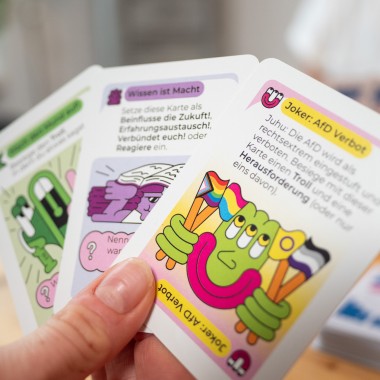 Spielköpfe Spiel "Mach den Mund auf gegen Sexismus"