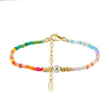 Anoa Buntes Perlenarmband Sterling Silber 14K Anoa Buntes Perlenarmband Sterling Silber 14K