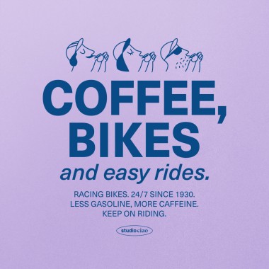 "Coffe, Bikes and easy rides" T-Shirt (unisex) – studio ciao