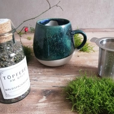 Geschenkset "Teemomente" - Kräutertee, Tee & handgetöpferte Tasse | Töpferei am Wald