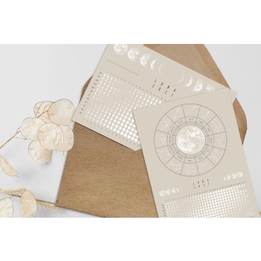 Postkarten Set Mondkalender 2027 Beige // ShellyCreates