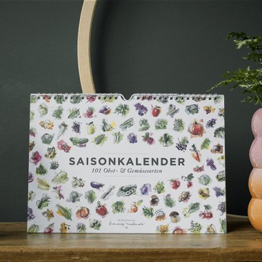 Saisonkalender für Obst & Gemüse, farbig, 101 Sorten, Ringkalender