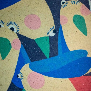 formwiese »Vogelweide« (nachhaltiges A3 Poster, Graspapier, abstrakt, Vogel, Tiere, Kinderposter)