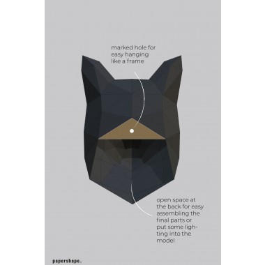 Fuchs - Vegane Tiertrophäe aus Papier im DIY Kit