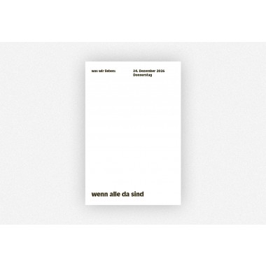 was wir lieben -
Ein Notizkalender für 2026 mit Liebeserklärungen an den Alltag
