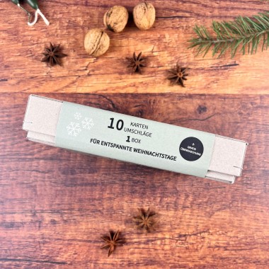 Postkarten-Set - 10 Weihnachtskarten + Umschläge - Nr. 19 - Naturbedacht