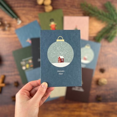 Postkarten-Set - 10 Weihnachtskarten + Umschläge - Nr. 19 - Naturbedacht