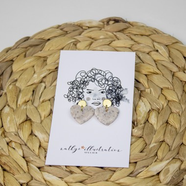 nathys_illustration - Ohrringe "white stone heard" 1,5cm