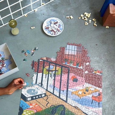 Wonderpieces Puzzle - Turntable Loft von Haley Tippmann, 1000 Teile