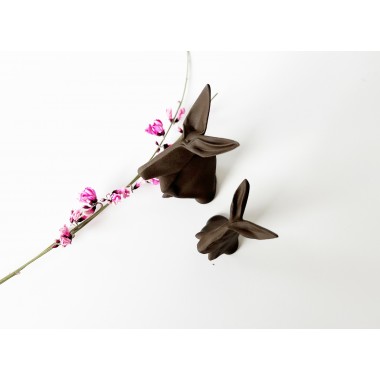 Hasen aus Keramik - filigrane Origami Hasen Set als Osterdeko aus Keramik