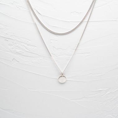 zweireihige Kette mit Anhänger - Sterlingsilber - SchmuckvonVreni