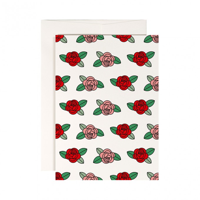 redfries roses – Klappkarte DIN A6 mit Umschlag, 3 Stück