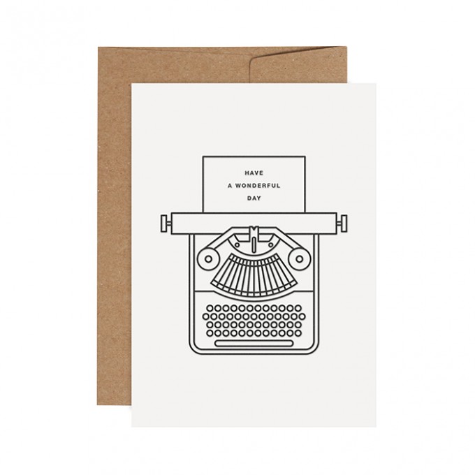 redfries typewriter – Letterpress-Klappkarte  DIN A6 mit Umschlag, 3 Stück