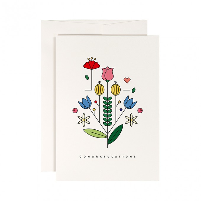redfries summer blossom – Klappkarte DIN A6 mit Umschlag, 3 Stück