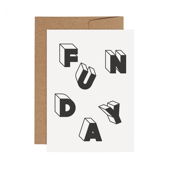 redfries funday – Letterpress-Klappkarte DIN A6 mit Umschlag, 3 Stück redfries funday – Letterpress-Klappkarte DIN A6 mit Umschlag, 3 Stück