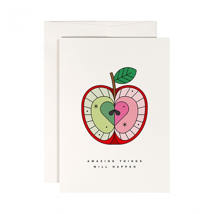 redfries magic apple – Klappkarte DIN A6 mit Umschlag, 3 Stück