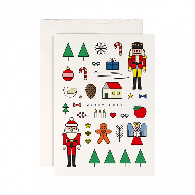 redfries xmas mashup – Klappkarte DIN A6 mit Umschlag, 3 Stück, Weihnachten