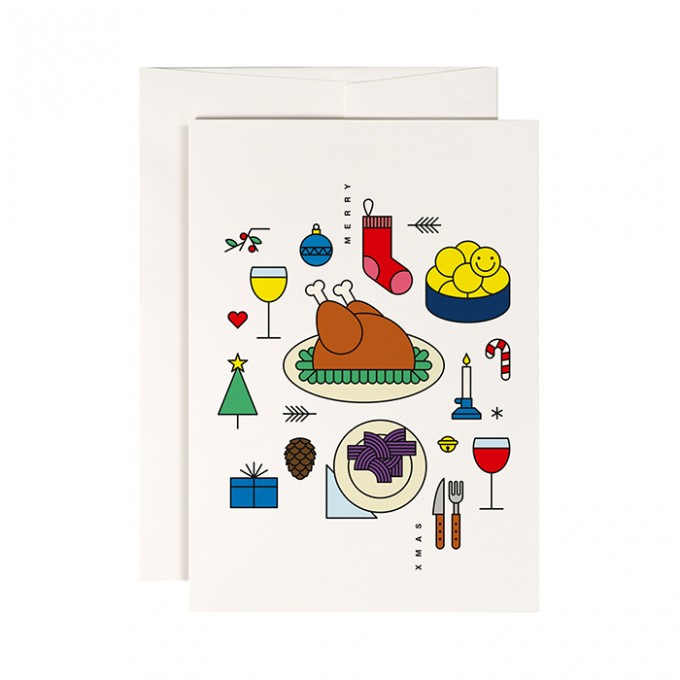 redfries holiday roast – Klappkarte DIN A6 mit Umschlag, 3 Stück, Weihnachten