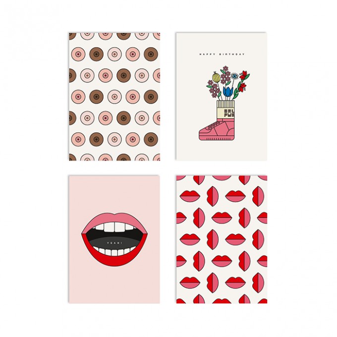 redfries set girl power – Set mit 4 Klappkarten DIN A6 mit Umschlag redfries set girl power – Set mit 4 Klappkarten DIN A6 mit Umschlag