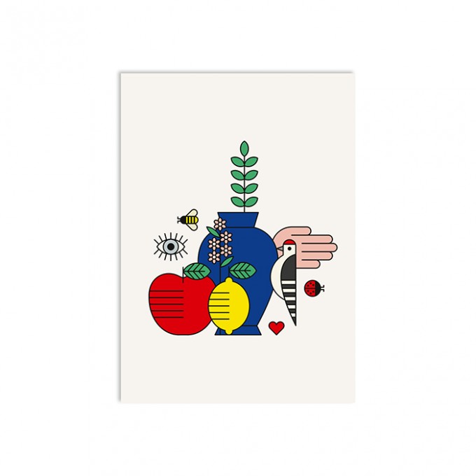 redfries still life woodpecker – Postkarte DIN A6 redfries still life woodpecker – Postkarte DIN A6