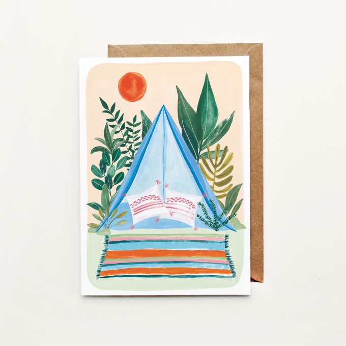 Paperlandscape | Aquarell Grußkarte "Zelten" | A6 Faltkarte | Reisen in der Natur | Camping Paperlandscape | Aquarell Grußkarte "Zelten" | A6 Faltkarte | Reisen in der Natur | Camping