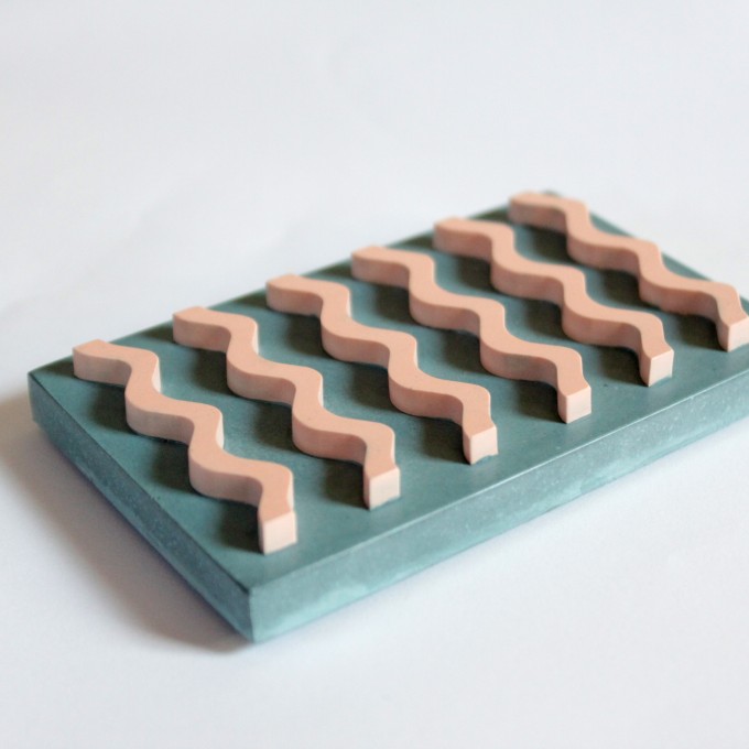 Seifenablage aus Porzellangips / Petrol-Skin / objet vague Seifenablage aus Porzellangips / Petrol-Skin / objet vague