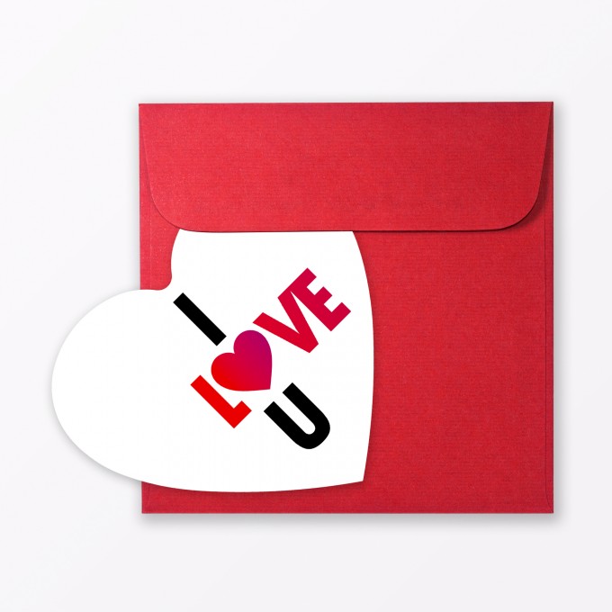 TYPOP Postkarte "I love U" in Herzform inkl. Umschlag TYPOP Postkarte "I love U" in Herzform inkl. Umschlag
