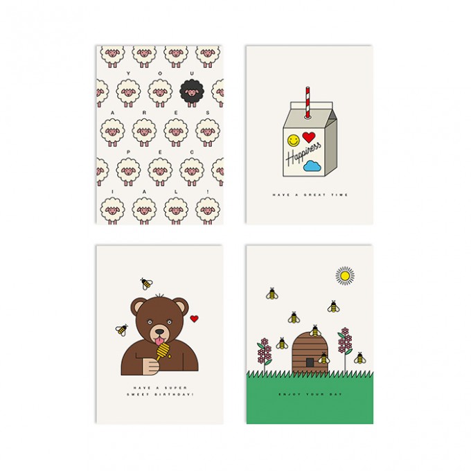 redfries set countryside – Set mit 4 Klappkarten DIN A6 mit Umschlag redfries set countryside – Set mit 4 Klappkarten DIN A6 mit Umschlag