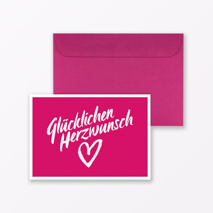 TYPOP Glückwunschkarte "Glücklichen Herzwunsch" in Pink inkl. Umschlag TYPOP Glückwunschkarte "Glücklichen Herzwunsch" in Pink inkl. Umschlag