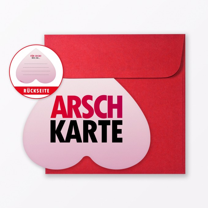 TYPOP Postkarte "Arschkarte Frei" in Herzform inkl. Umschlag TYPOP Postkarte "Arschkarte Frei" in Herzform inkl. Umschlag