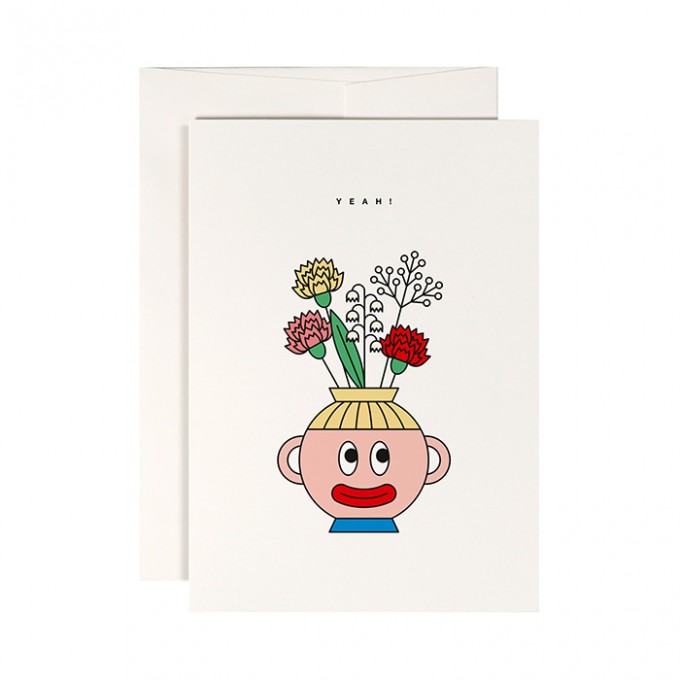 redfries flower head – Klappkarte DIN A6 mit Umschlag, 3 Stück