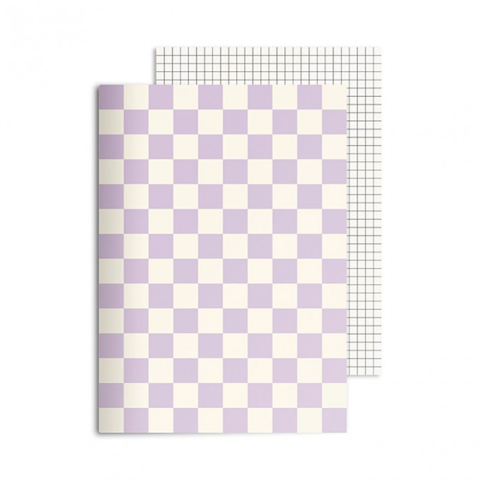 redfries checkered lavender – Notizheft DIN A5, 2 Stück