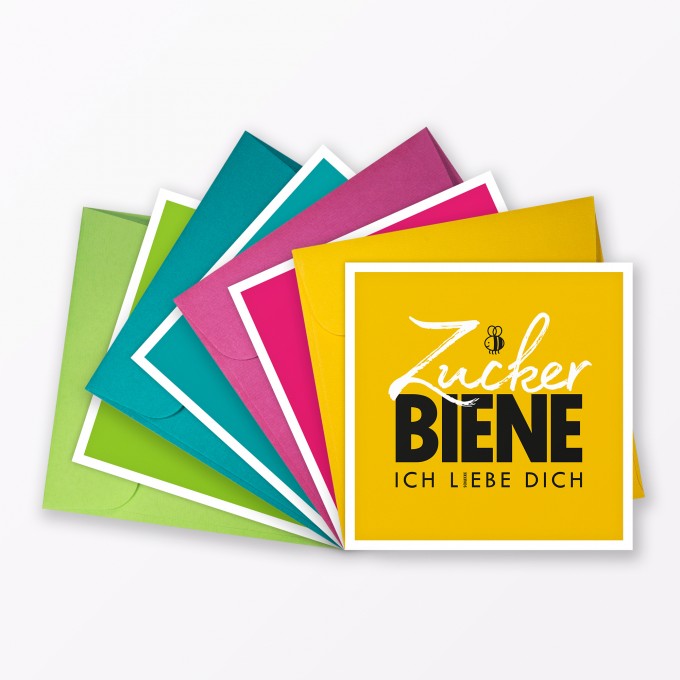 TYPOP 4-teiliges Set Postkarte "Kosenamen" quadratisch inkl. 4x Umschlag farbig TYPOP 4-teiliges Set Postkarte "Kosenamen" quadratisch inkl. 4x Umschlag farbig