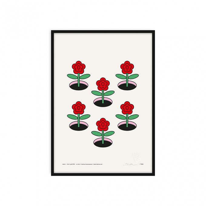 redfries rose garden a3 – Kunstdruck DIN A3