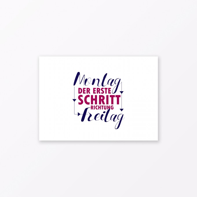 TYPOP Postkarte „Montag, der erste Schritt“ DIN A6 TYPOP Postkarte „Montag, der erste Schritt“ DIN A6