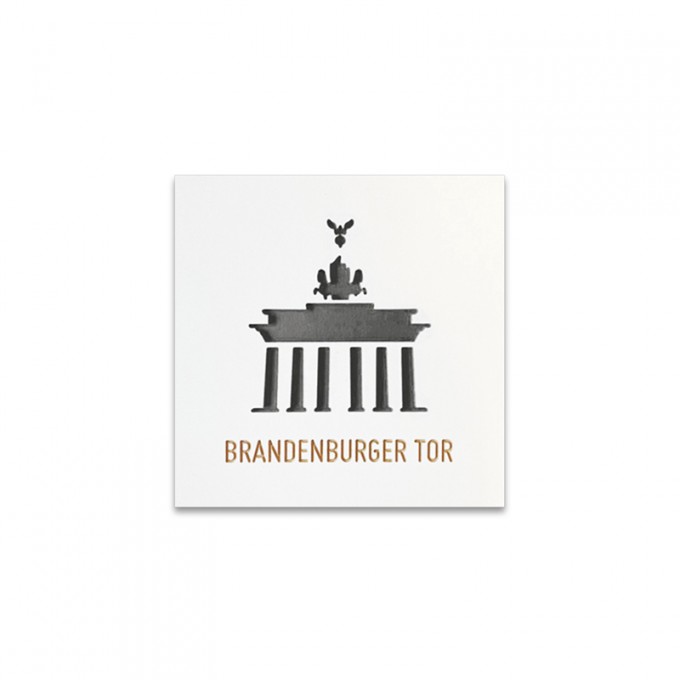 Stadtliebe® | 3D-Holzbild "Brandenburger Tor" veredelt mit CNC-Fräsung Schwarz Ohne