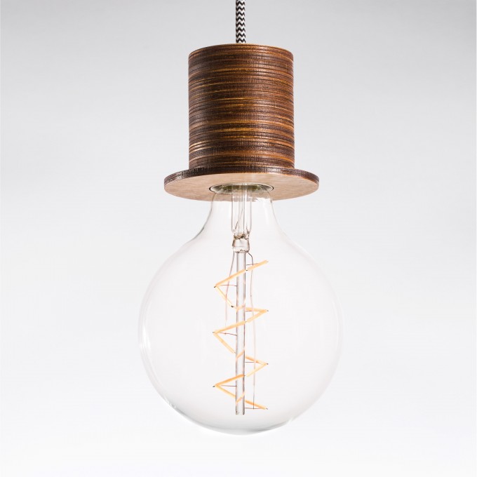 Lichtliebe Pendelleuchte "Fafoo" in dunkelbraun und schwarz-weiß inkl. Edison Spiral LED Vintage im Retro Design mit nur 1,8 Watt Lichtliebe Pendelleuchte "Fafoo" in dunkelbraun und schwarz-weiß inkl. Edison Spiral LED Vintage im Retro Design mit nur 1,8 Watt