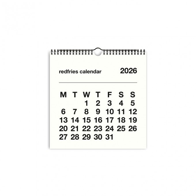 redfries basic 2026 – Monatskalender quadratisch