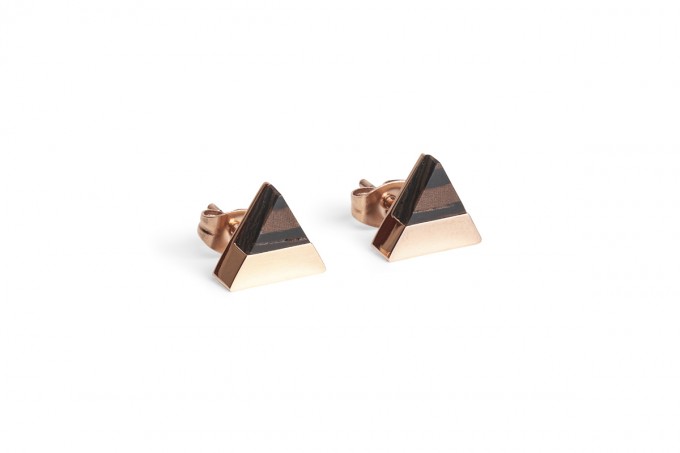 BeWooden Ohrringe - Ohrstecker mit Holzdetail - Rose Earrings Triangle BeWooden Ohrringe - Ohrstecker mit Holzdetail - Rose Earrings Triangle