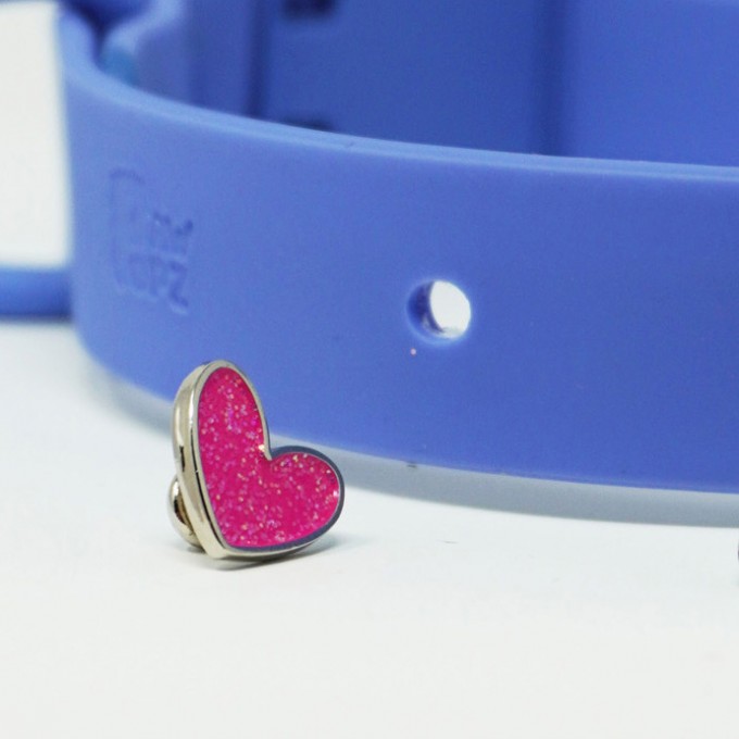 Glitzer Herz Hundehalsband Anhänger Pink - PawPopz