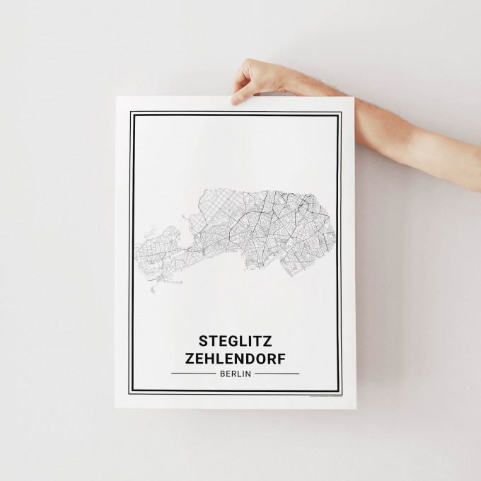 BERLIN Steglitz Zehlendorf Poster Stadtplan von Skanemarie
