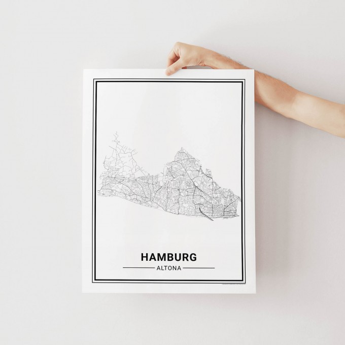 HAMBURG Altona Poster Stadtplan von Skanemarie