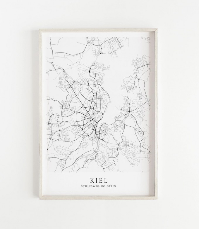Karte KIEL als Print im skandinavischen Stil von Skanemarie Karte KIEL als Print im skandinavischen Stil von Skanemarie