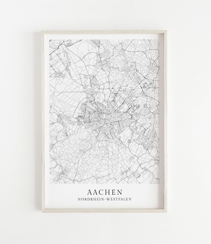 Karte AACHEN als Print im skandinavischen Stil von Skanemarie Karte AACHEN als Print im skandinavischen Stil von Skanemarie