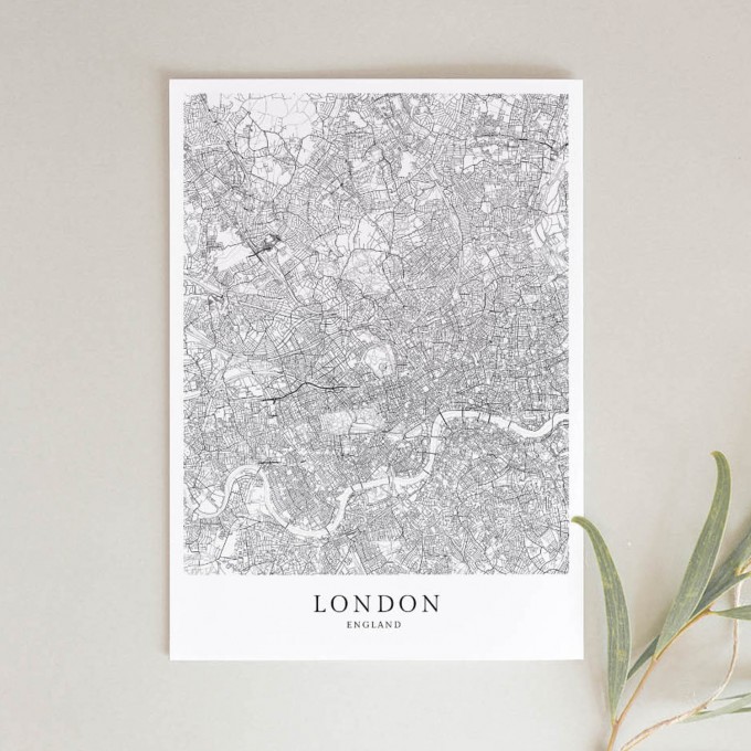 London Karte als hochwertiger Print - Posterdruck im skandinavischen Stil von Skanemarie