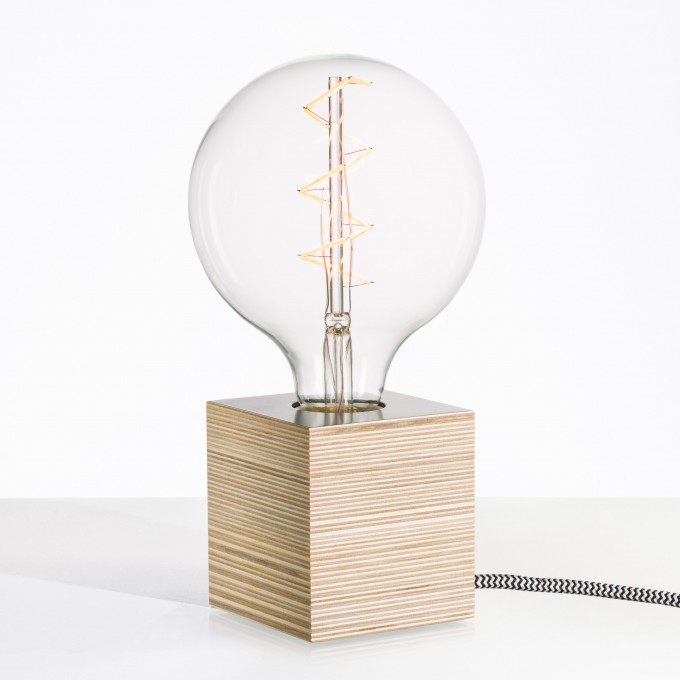 Lichtliebe Tischleuchte "Rekoo" in steingrau und schwarz-weiß inkl. Edison Spiral LED im Retro Design mit nur 1,8 Watt Lichtliebe Tischleuchte "Rekoo" in steingrau und schwarz-weiß inkl. Edison Spiral LED im Retro Design mit nur 1,8 Watt